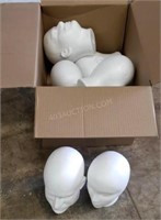 9 Styrofoam Head Manniquins