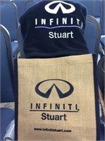Stuart infinity bath towel and burlap beach bag