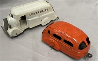 Pressed Steel Dairy Truck & Camper Trailer