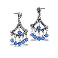 Victorian Style Blue Chandelier Earrings