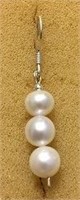Triple White Pearl Drop Earrings