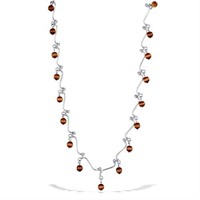 Tiger's Eye Bead  Squiggle Necklace