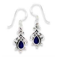 Bali Style Lapis Lazuli Dangling Earrings