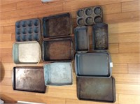 11- assorted baking and muffin pans