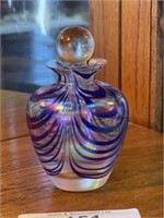 Vintage Iridescent Pulled Ribbon Perfume Bottle
