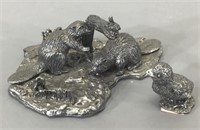 Pewter Beavers & Duckling -Tiny