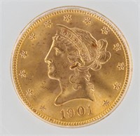 1901 Gold Eagle ICG MS65 $10 Liberty Head