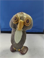 Folk art Owl rock & weaved birds.