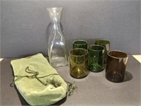 Carafe, Wine Bottle Bag and 5 Wine Glasses