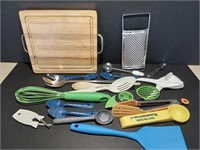 Cutting Board with Utnesils