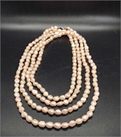 Pink Pearl Single Strand Necklace