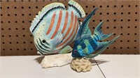 Hand painted fish on coral lot #2 
Large fish 6”