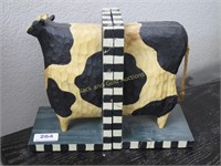 Pair Of Wooden Cow Bookends