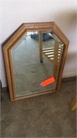 Wood frame wall mirror