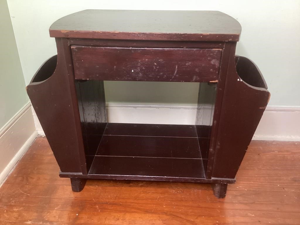 Mahogany Magazine Table with Drawer