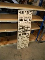 FAMILY RULES SIGN