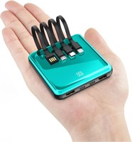 Portable Charger with Built in Cables