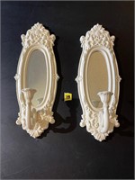 Pair of candle holder with mirror