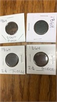 4 1864 2cent coins