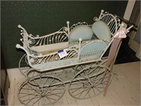 EARLY WICKER BABY CARRIAGE