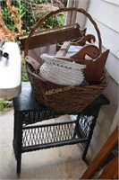 Large Wicker Basket with 4 Wall Shelves, 1- White