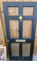 GLASS STORM DOOR WITH KNOCKER AND MAIL DOOR