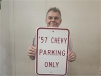'57 CHEVY Embossed Metal Sign 12 x 18"