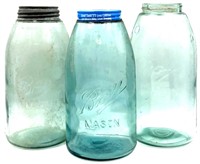 (3) Half Gallon Soft Shoulder Ball Mason Jars