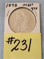 1878 Morgan Silver Dollar - 7TF MS63+