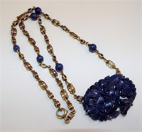 * 18k Gold And Blue Lapis Necklace