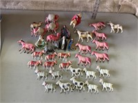 Vintage plastic toy animals, handmade people- 3,