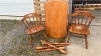 Drop leaf table and two chairs