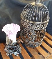 Metal Bird Cage and Lamp