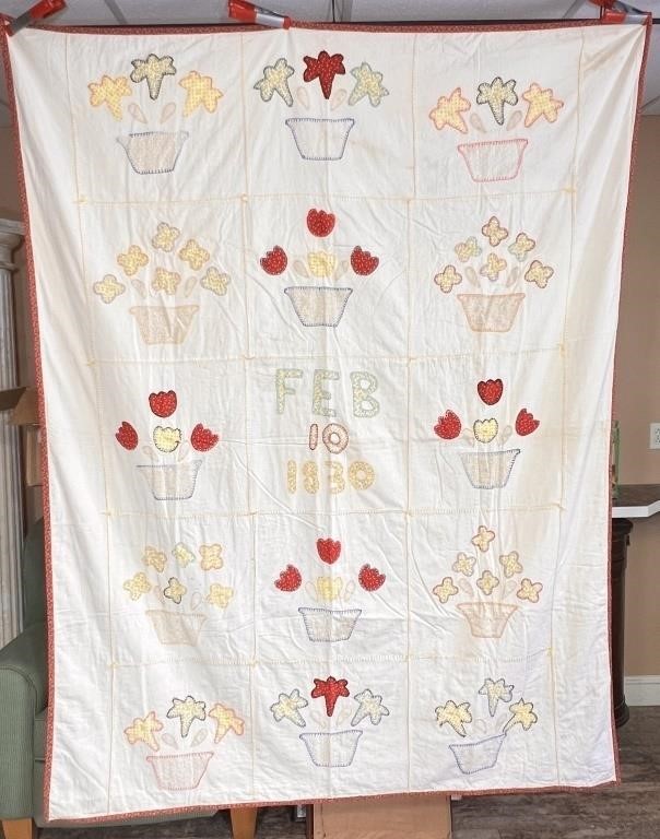 Flower Pot Quilt Top c. 1930