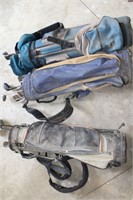 ASSORTED GOLF CLUBS AND BAGS