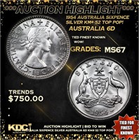 ***Auction Highlight*** 1954 Australia Sixpence Si