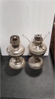 2 SILVER PLATED KEROSENE LAMPS