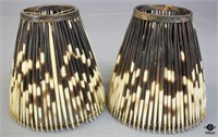 Pair of Porcupine Quill Lamp Shades