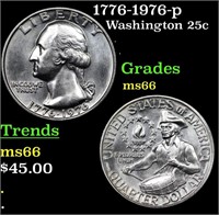 1776-1976-p Washington Quarter 25c Grades GEM+ Unc