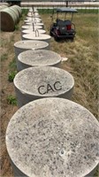 Lot of 25 - 4'X3.5' Cement Round Markers