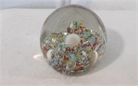 Hand-Blown Multi-Color Confetti Glass Paperweight