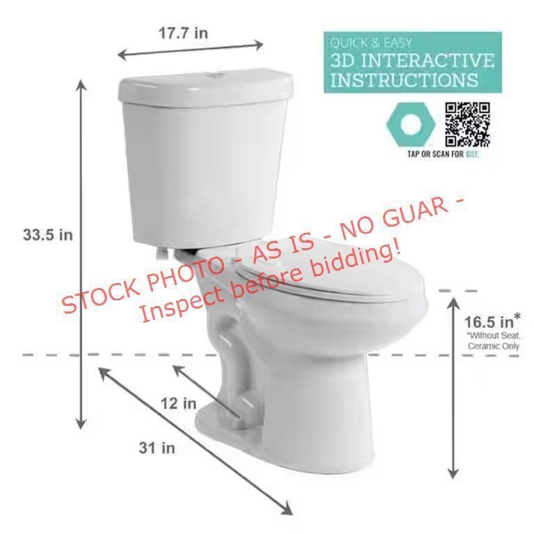 Glacier Bay 2pc Round Toilet, 1.1-1.6 GPF