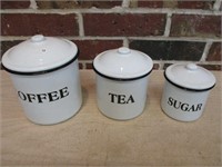 Enamel Ware Set of Canisters