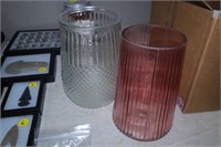 PAIR OF GLASS VASES