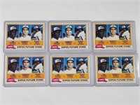 6) VINTAGE TIM RAINES ROOKIE CARDS