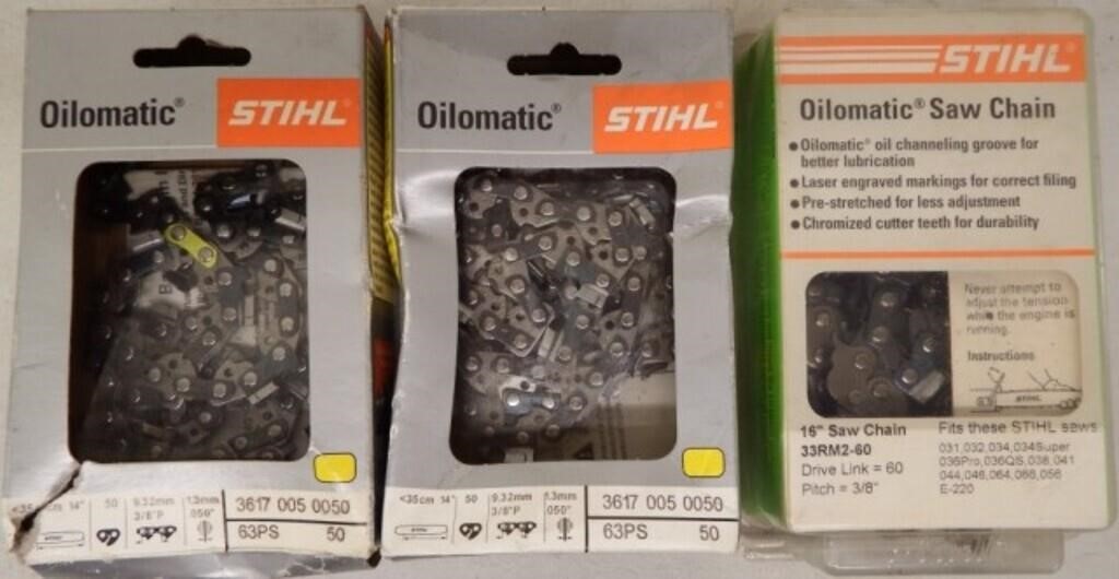 (3) New Stihl Chainsaw Chains / Blades