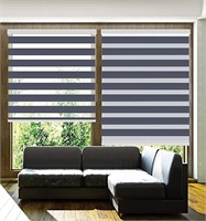 Zebra Roller Shades W43x H64, Navy Peony