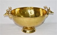 Large Gold Toned Buck Center Bowl 10"