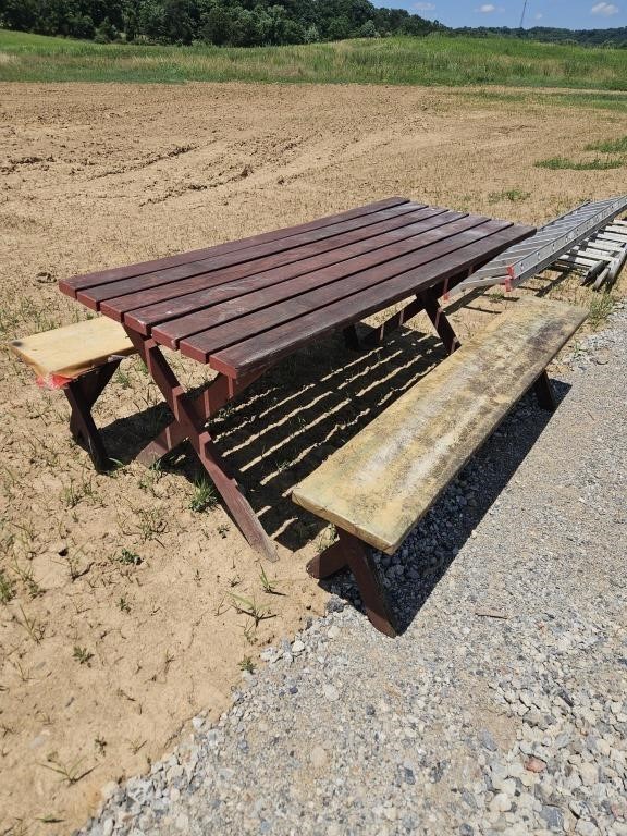 Picnic table with benches