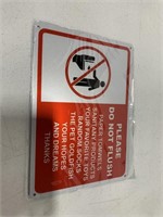 DO NOT FLUSH WARNING METAL SIGN 10 x7IN 2PCS
